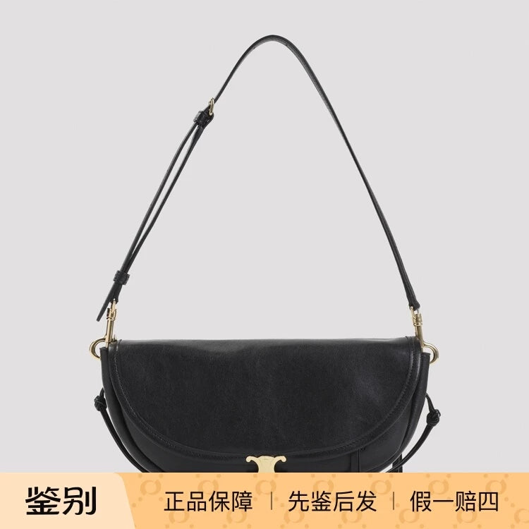 Celine Women's Halfmoon Small Bag in Black