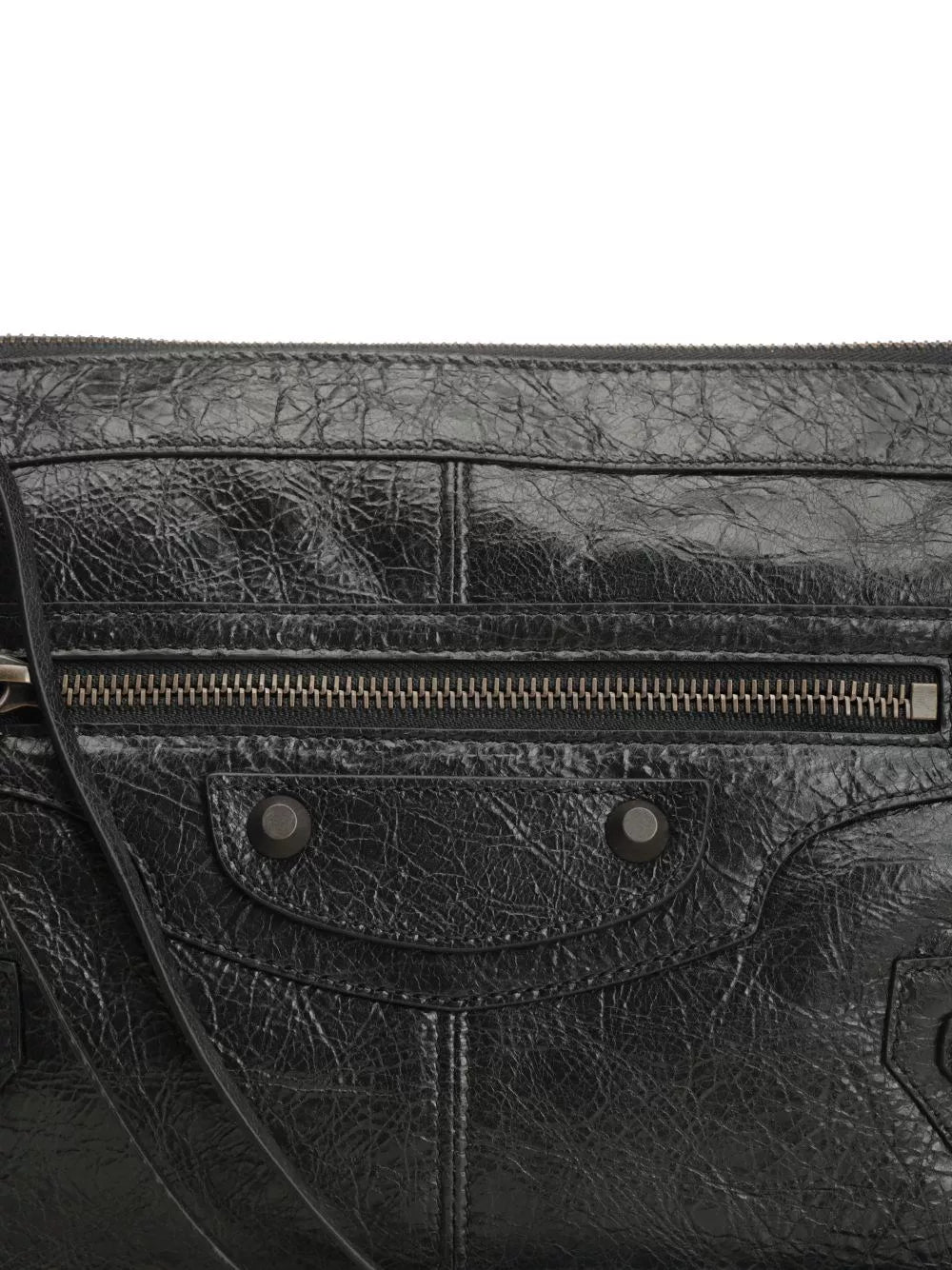 Balenciaga Men's Le City Moto Small Shoulder Bag in Black