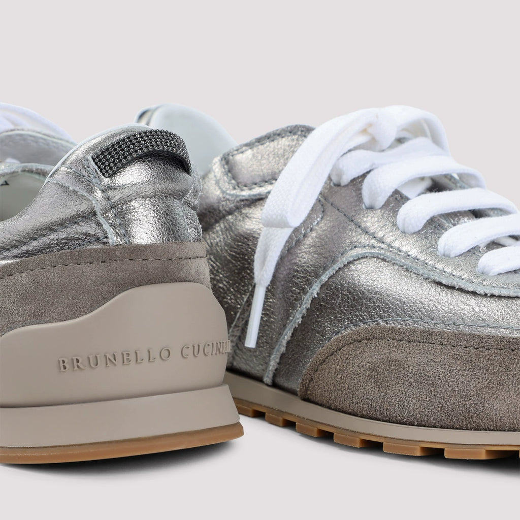 Brunello Cucinelli Women's Sneakers in Silver