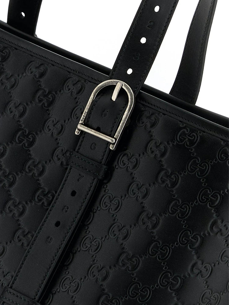 Gucci Men's Emblem Large Bag in Black