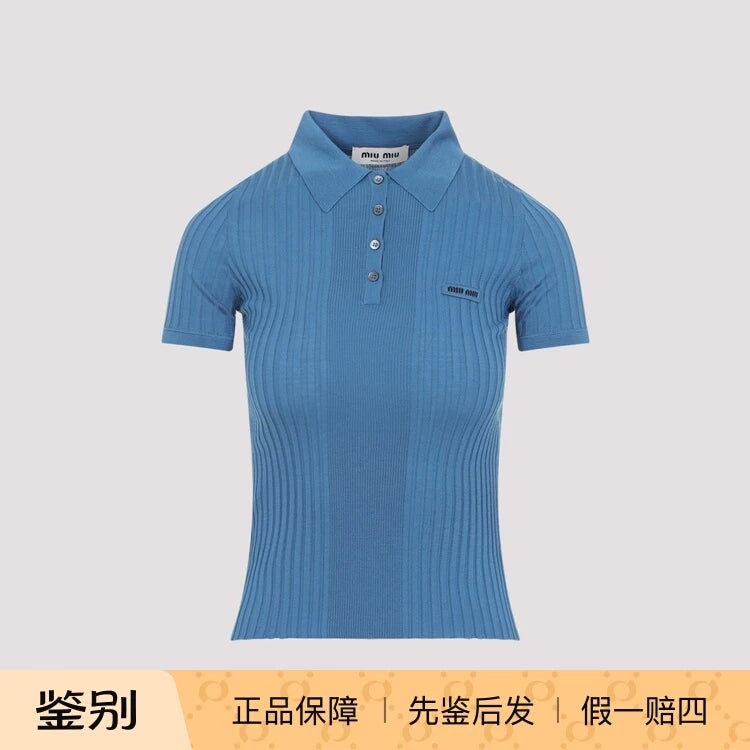 Miu Miu Women's Polo Polo Shirt in Blue