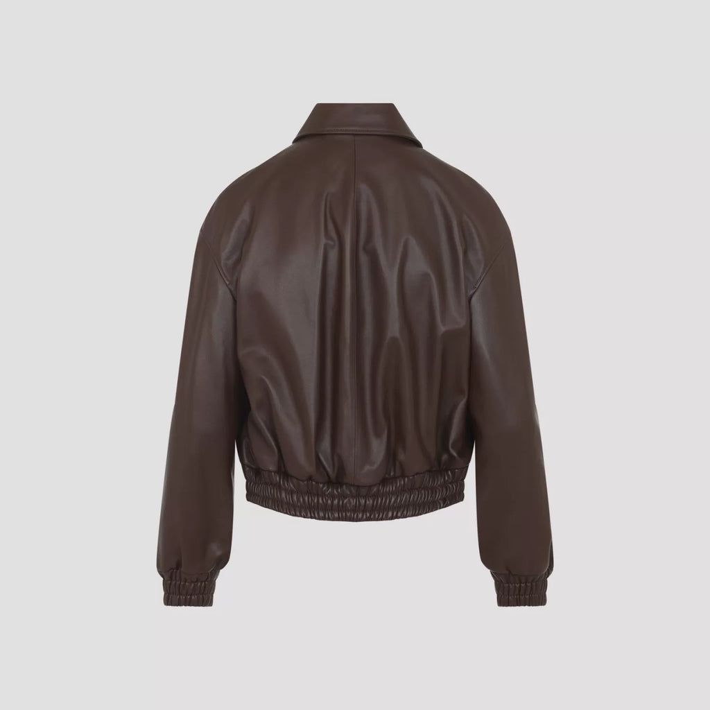 Celine Women's Leather Jacket in Brown
