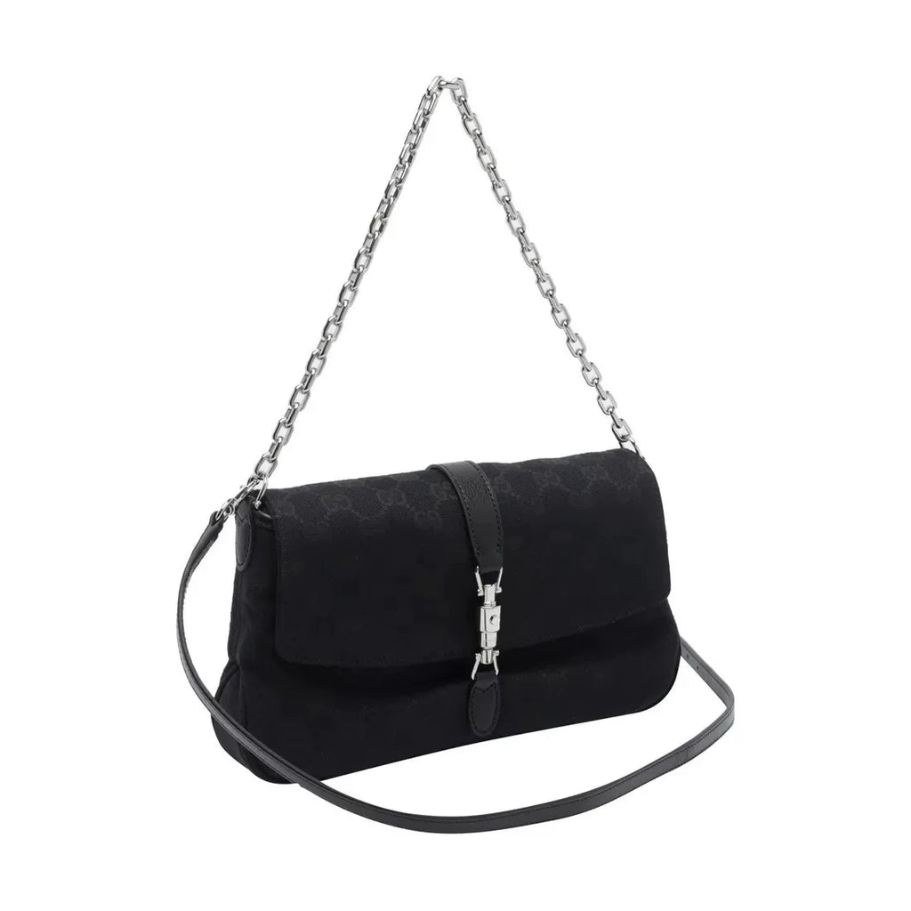 GUCCI Women's Medium Aperitivo Canvas Chain Bag in Black