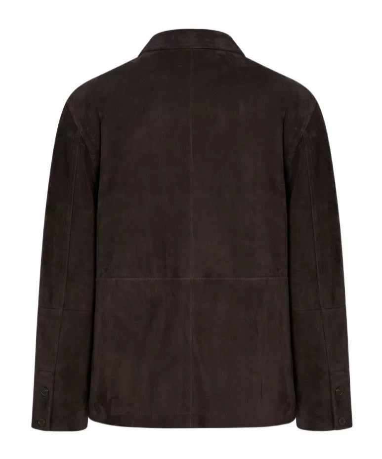 The Row Men's Ulrich Leather Jacket in Brown