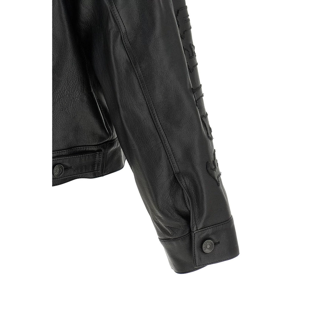 Balenciaga Men's Leather Jacket in Black