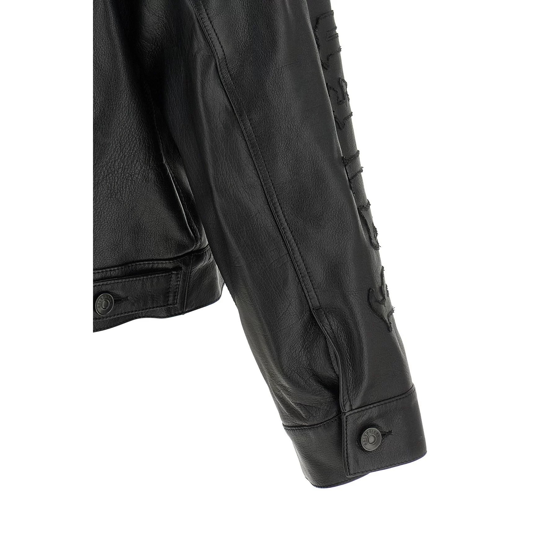 Balenciaga Men's Leather Jacket in Black