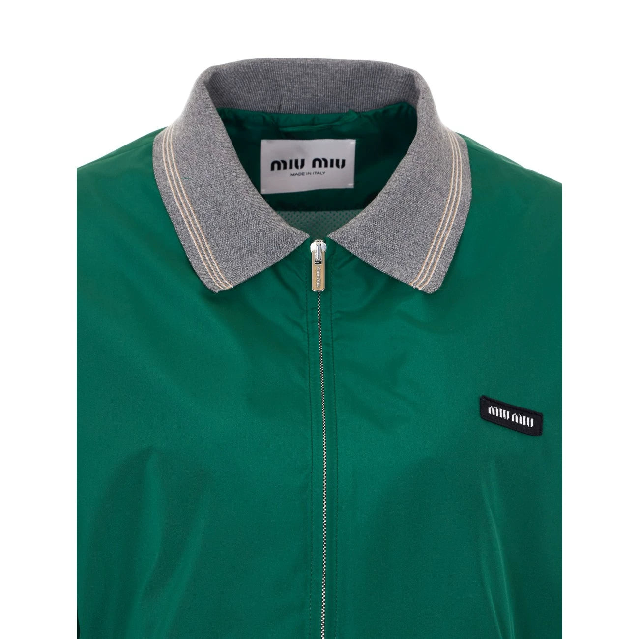 Miu Miu Women's Logo Coat in Green