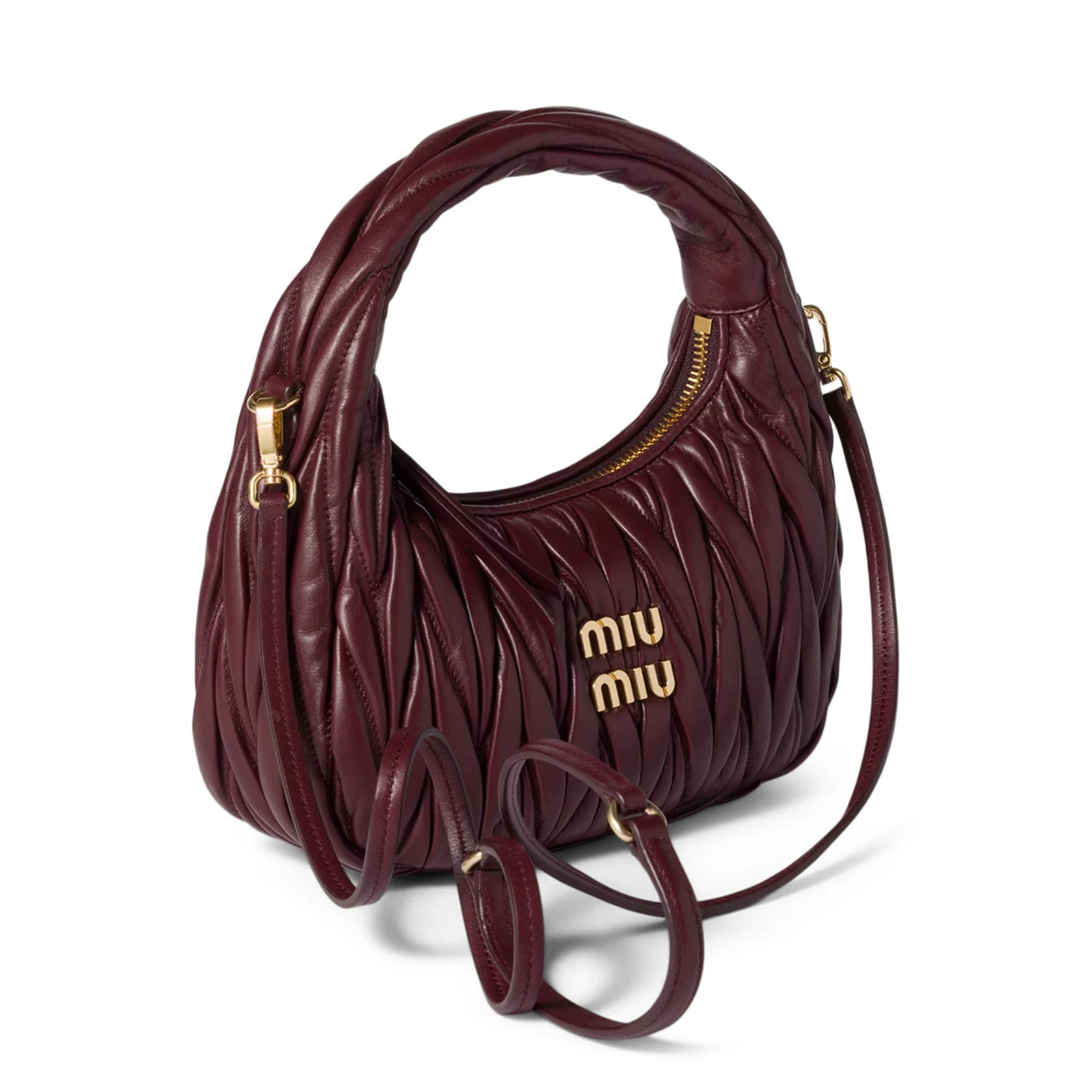 Miu Miu Women's Wander Small Crossbody Bag in Burgundy