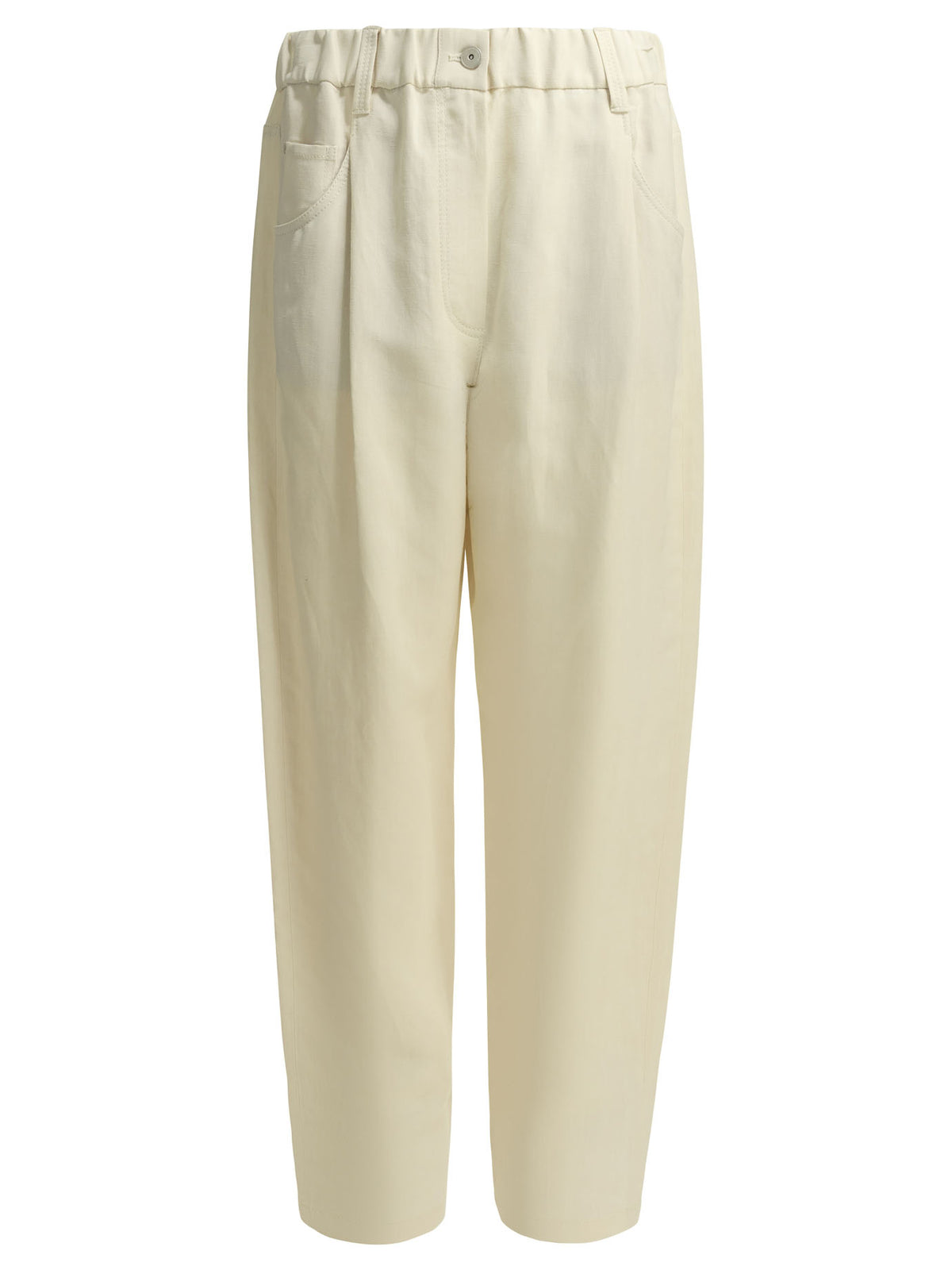 Brunello Cucinelli Women's Fluid Casual Pants in White