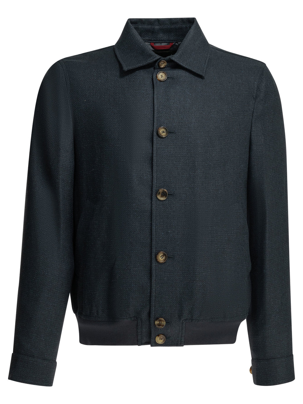 Brunello Cucinelli Men's Silk Linen Jacket in Blue