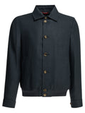 Brunello Cucinelli Men's Silk Linen Jacket in Blue