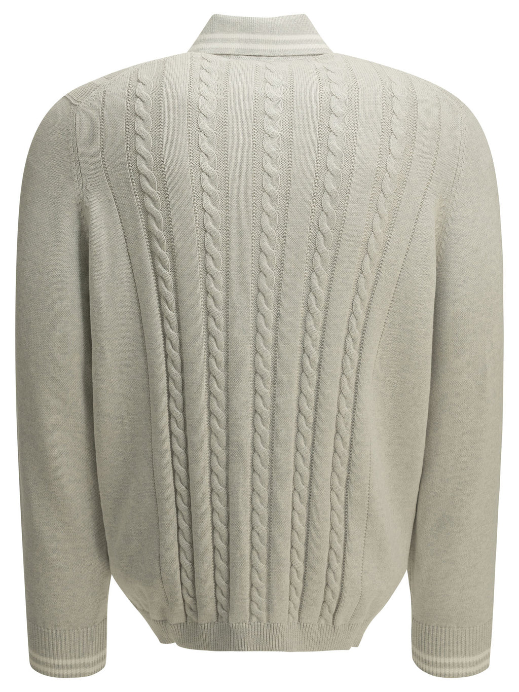 Brunello Cucinelli Men's Cardigan with logo in Grey