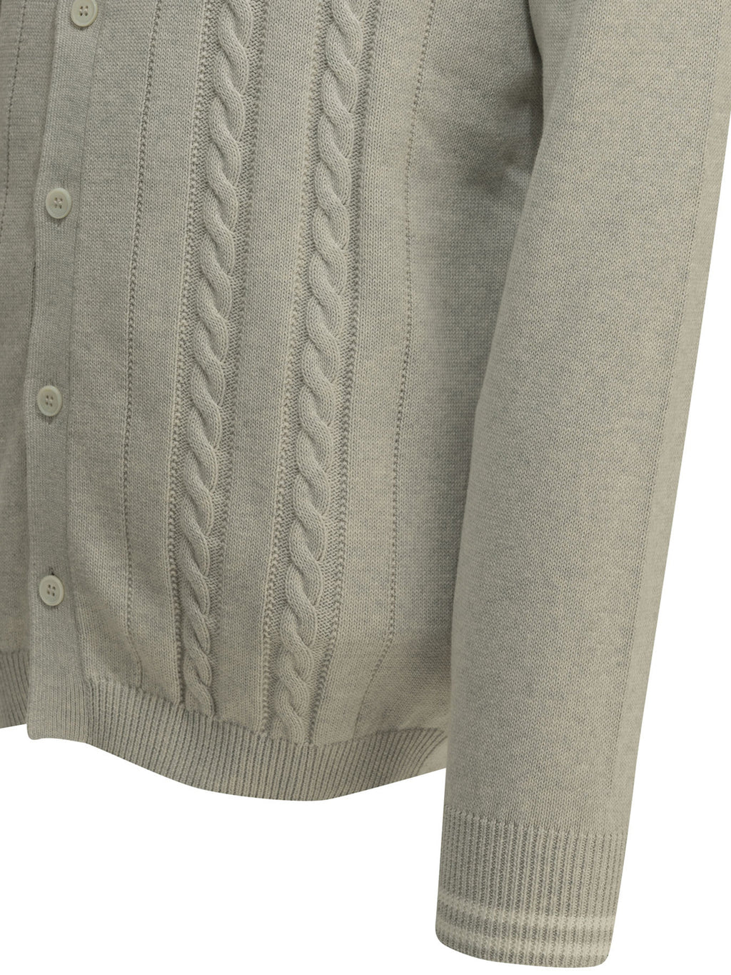 Brunello Cucinelli Men's Cardigan with logo in Grey
