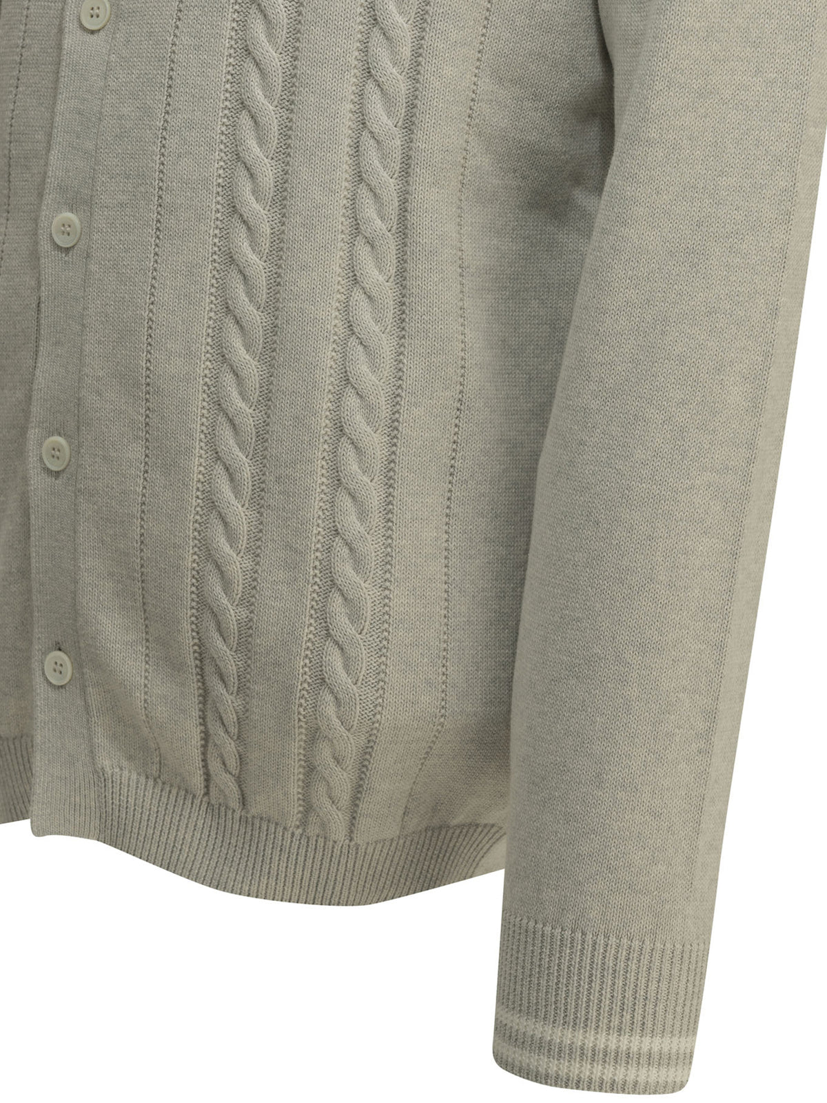 Brunello Cucinelli Men's Cardigan with logo in Grey