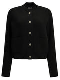 Moncler Women's Wool Cardigan with Logo in Black
