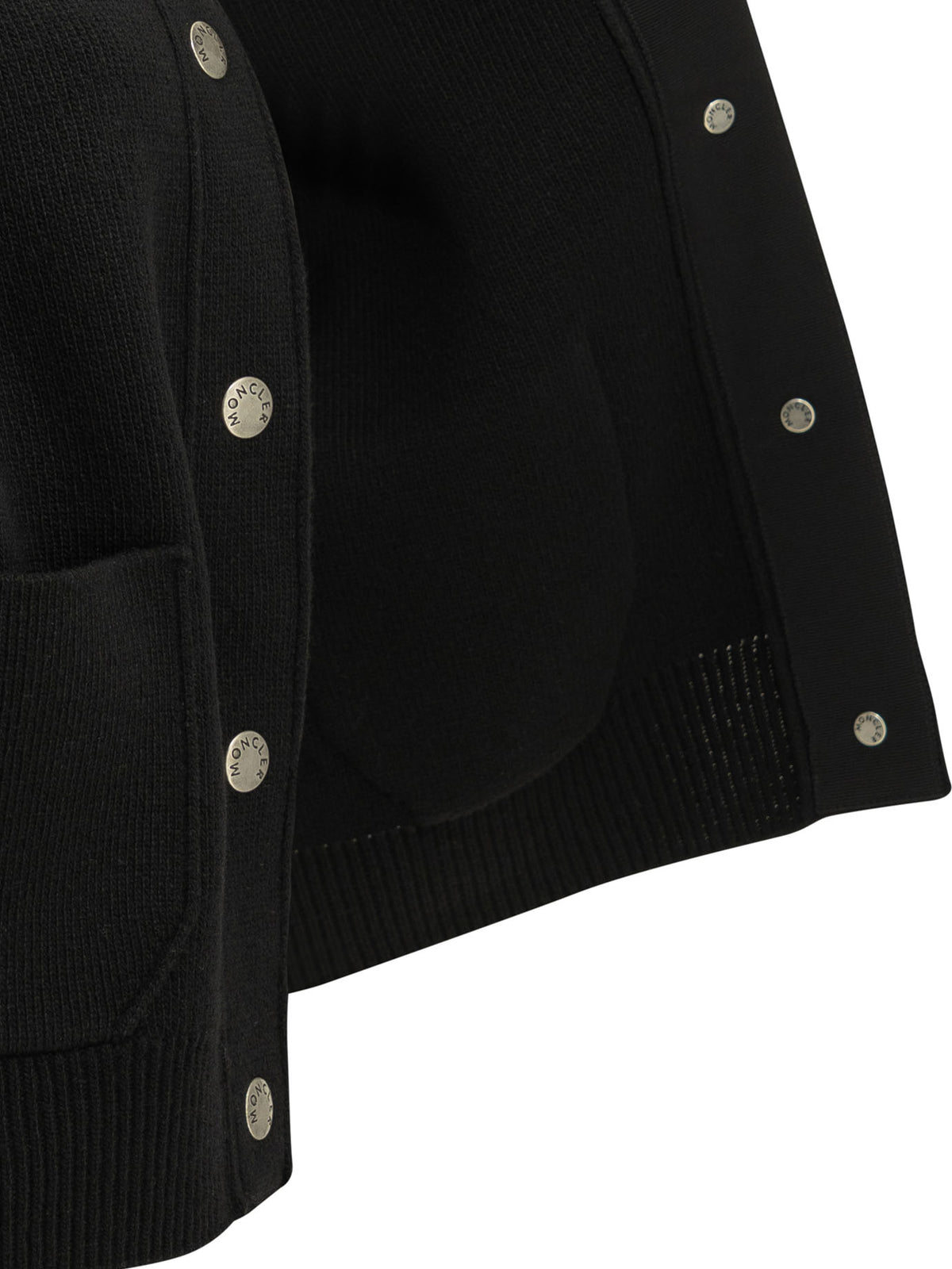 Moncler Women's Wool Cardigan with Logo in Black
