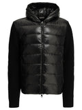 Moncler Men's Wool Cashmere Padded Cardigan in Black