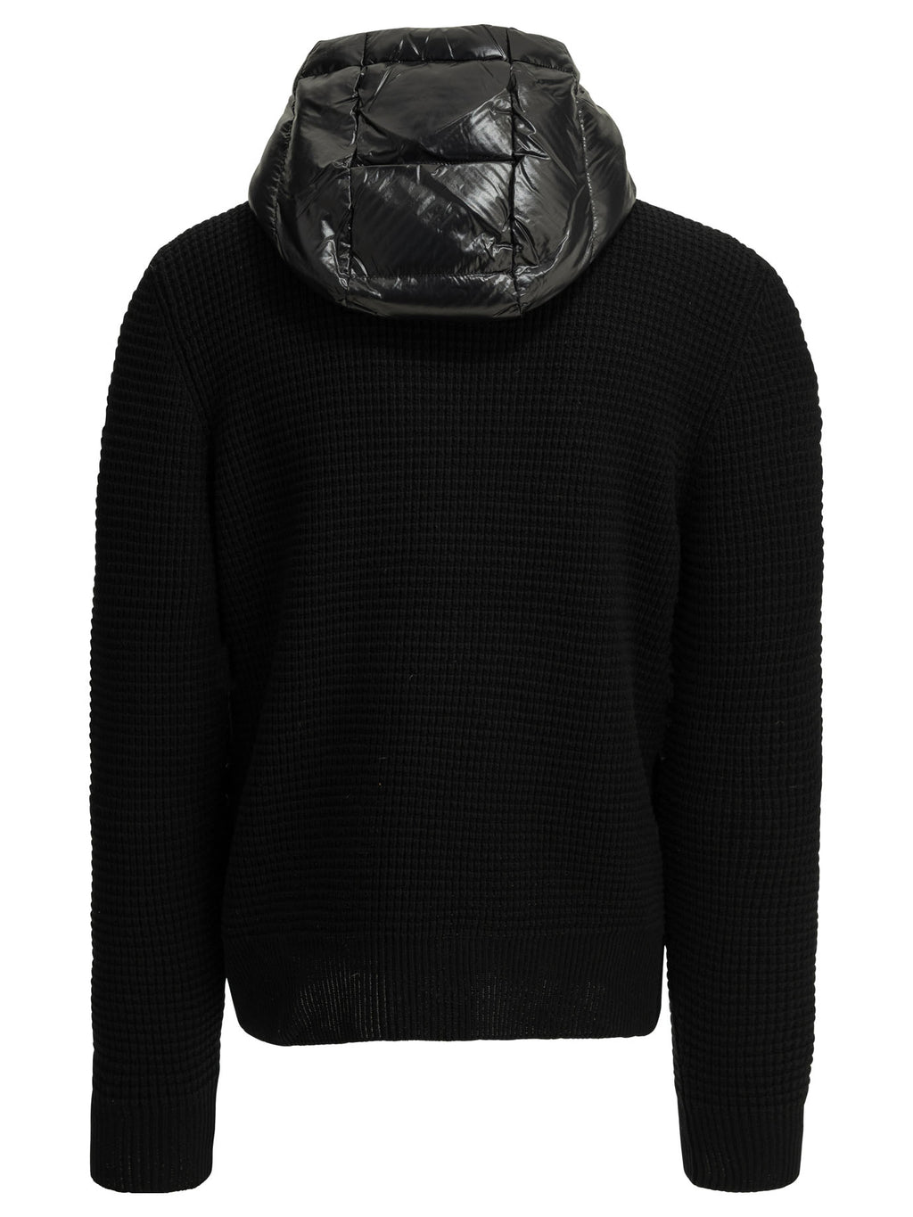 Moncler Men's Wool Cashmere Padded Cardigan in Black