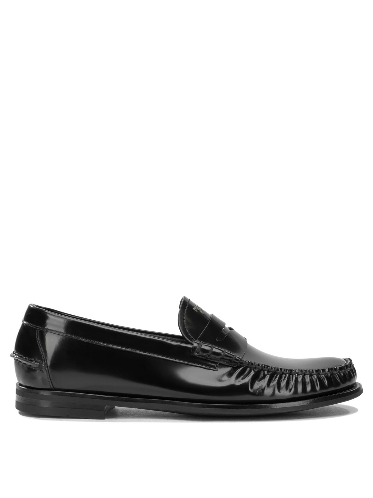 Prada Men's Brushed-leather loafers in Black