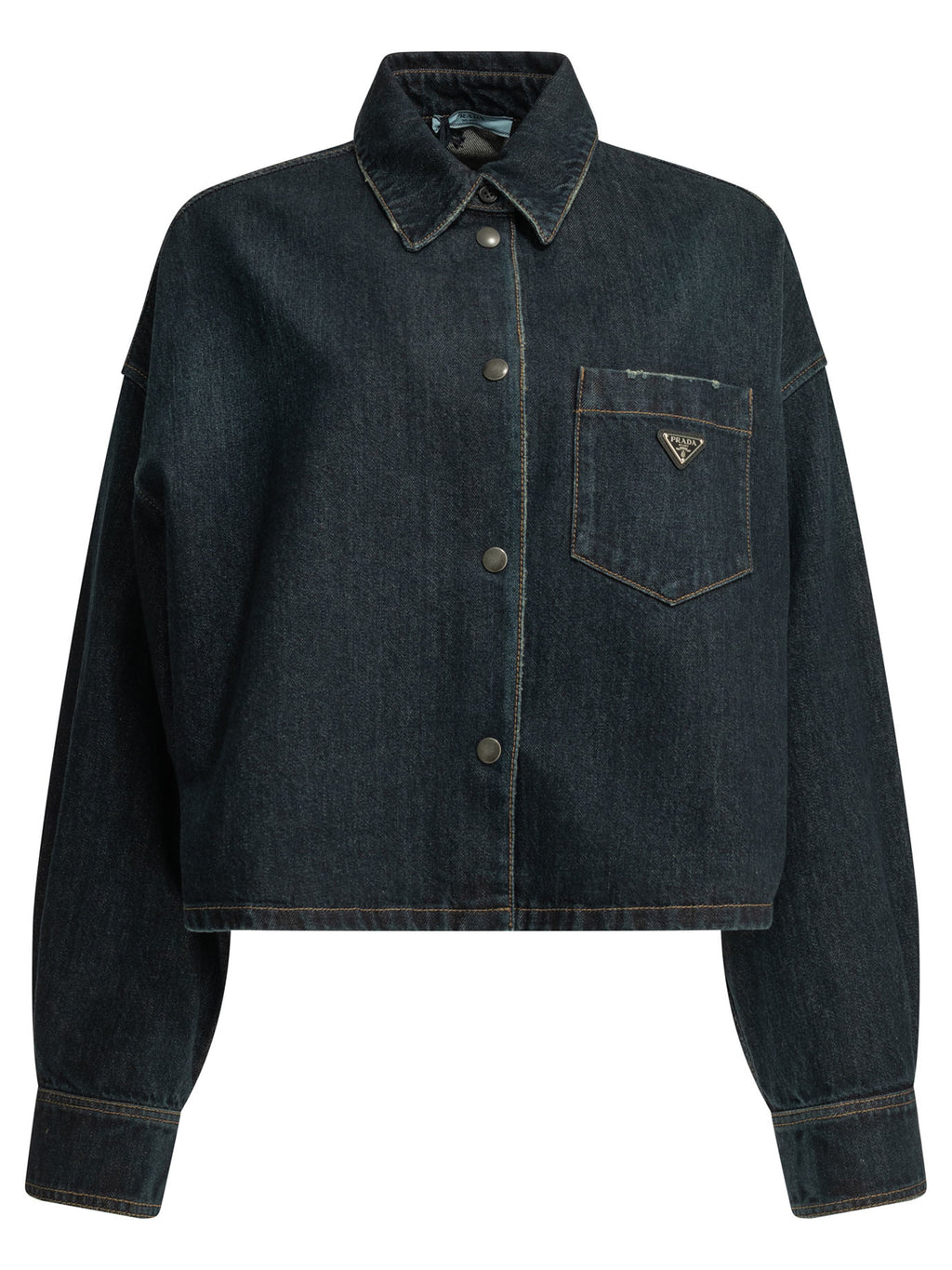 Prada Women's Denim jacket with logo in Blue