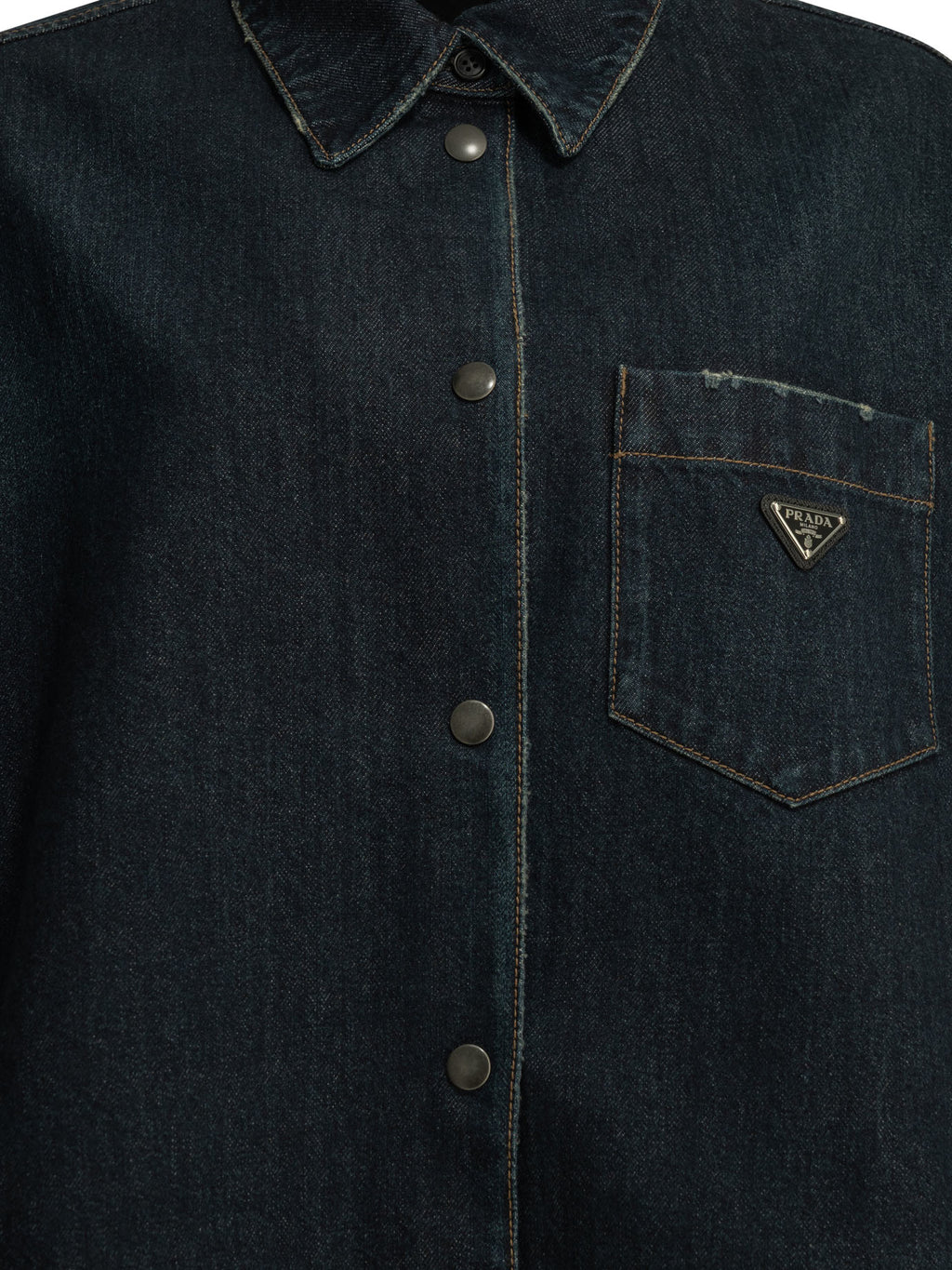Prada Women's Denim jacket with logo in Blue