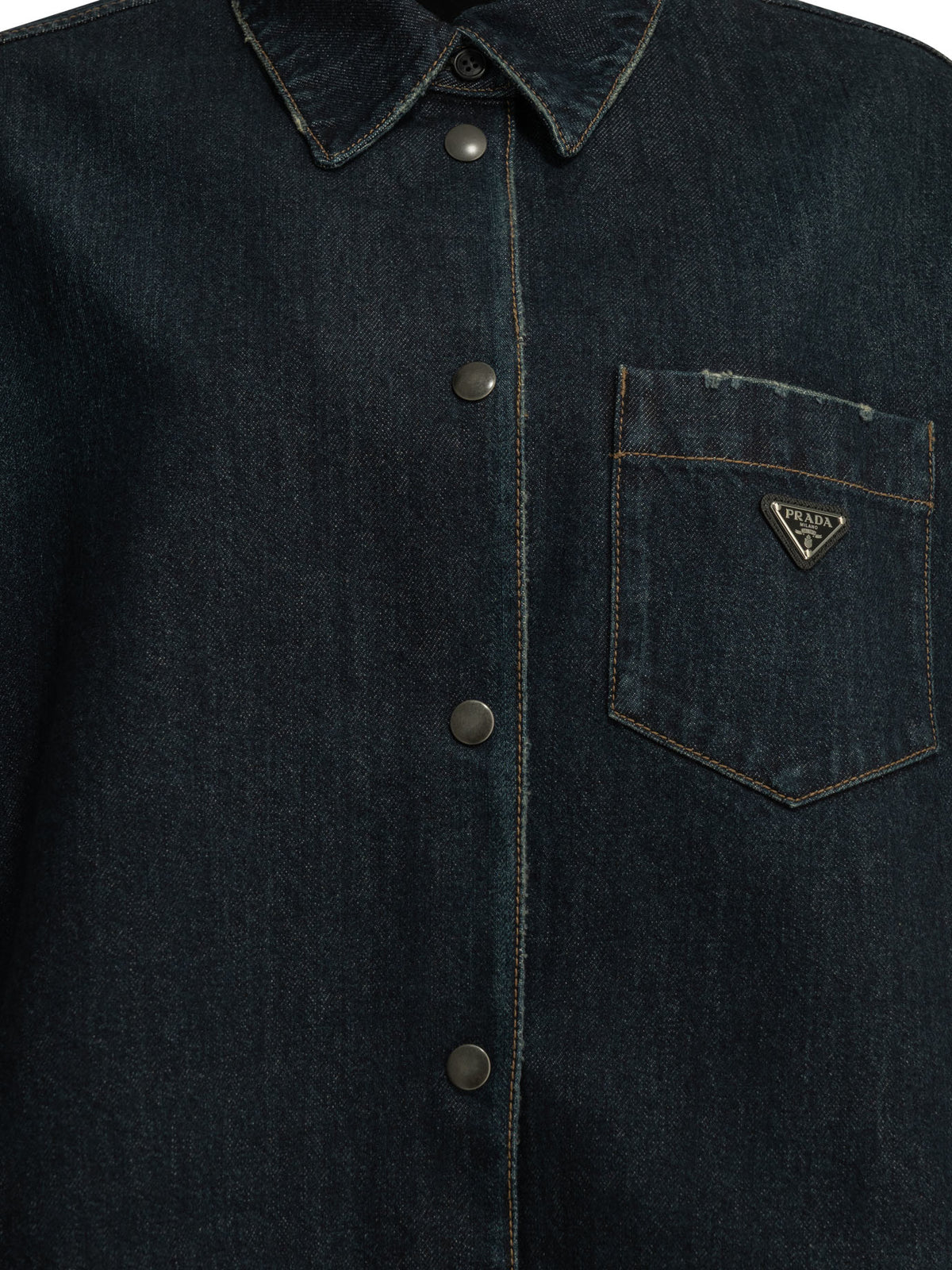 Prada Women's Denim jacket with logo in Blue