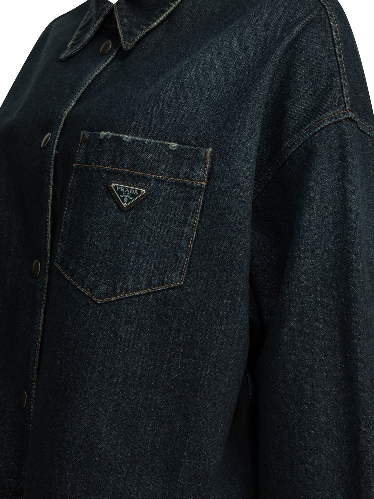 Prada Women's Denim jacket with logo in Blue