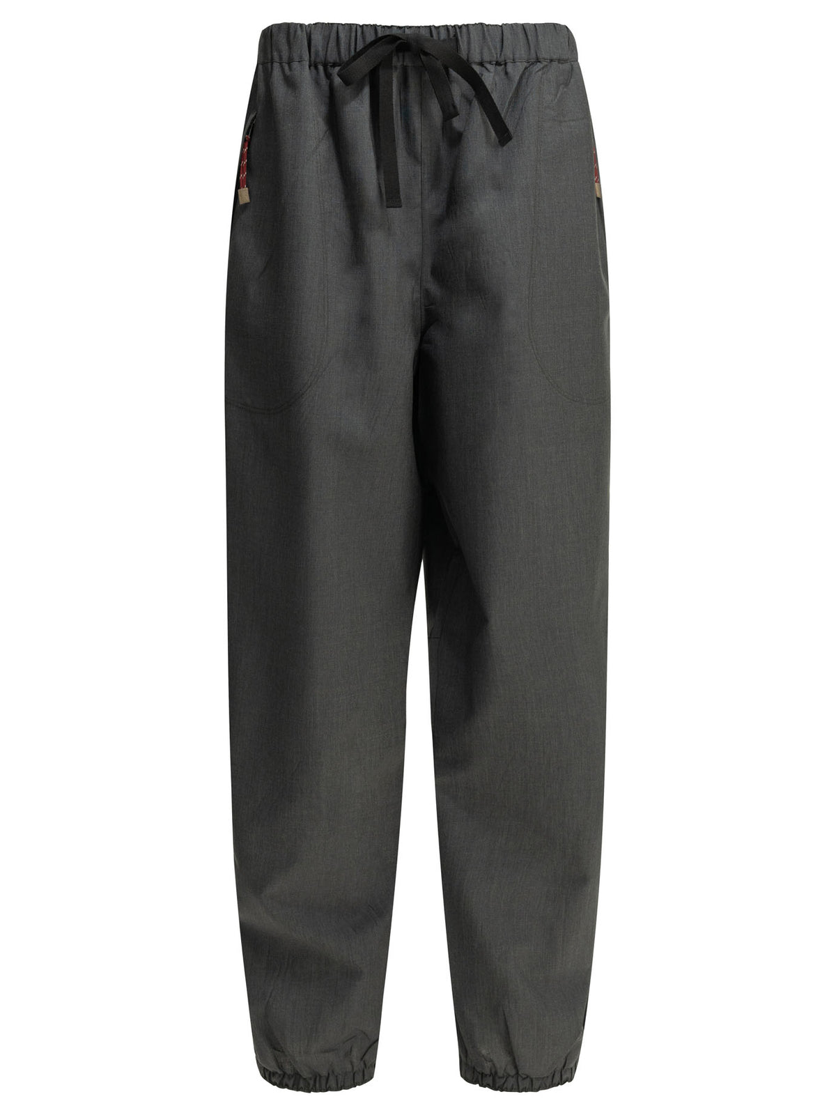 Prada Women's Wool Parachute Pants in Grey