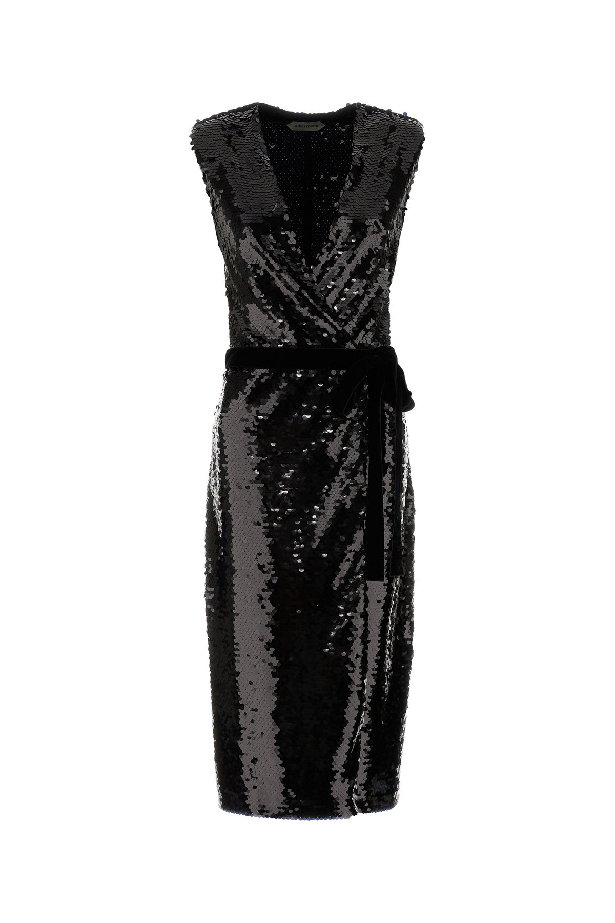 Alberta Ferretti Women's Embellished Crepe Dress in Black
