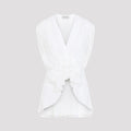 Alberta Ferretti Women's Tulle Top in White