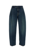 Alaia Women's Cotton Pleated Pants in Blue - view 1