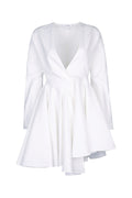 Alaia Women's Asymmetric Belt Dress in White - view 1