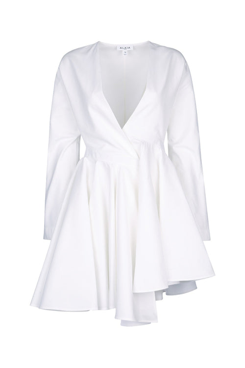 Alaia Women's Asymmetric Belt Dress in White - view 1