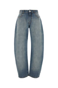 Alaia Women's Cotton Round Pants in Light Blue - view 1