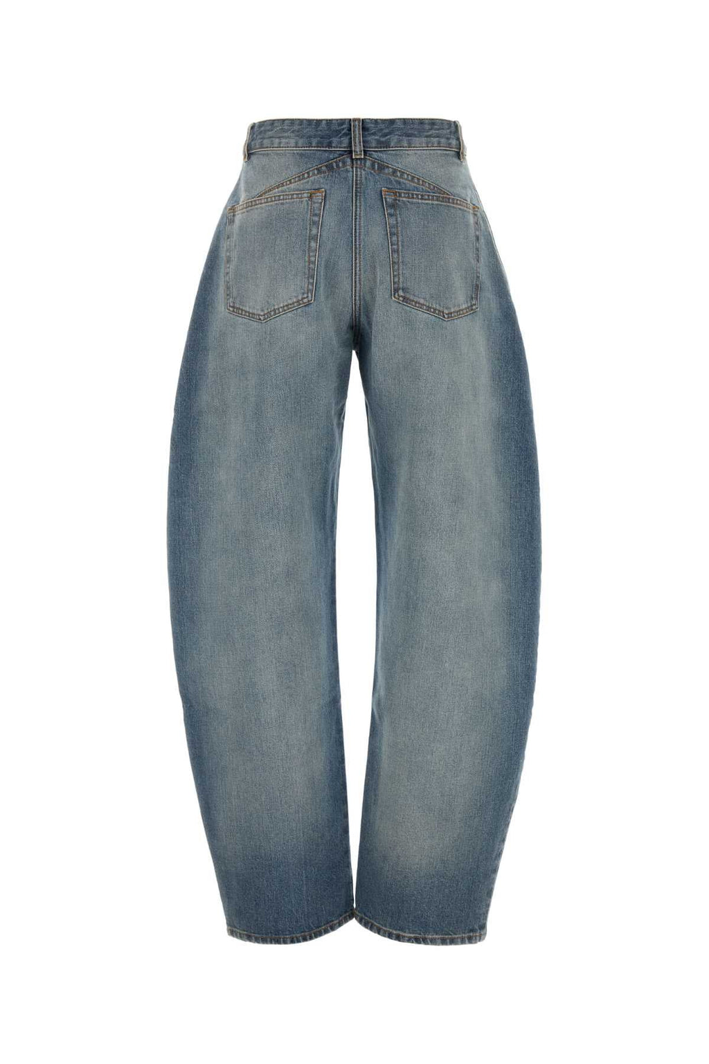 Alaia Women's Cotton Round Pants in Light Blue - view 2