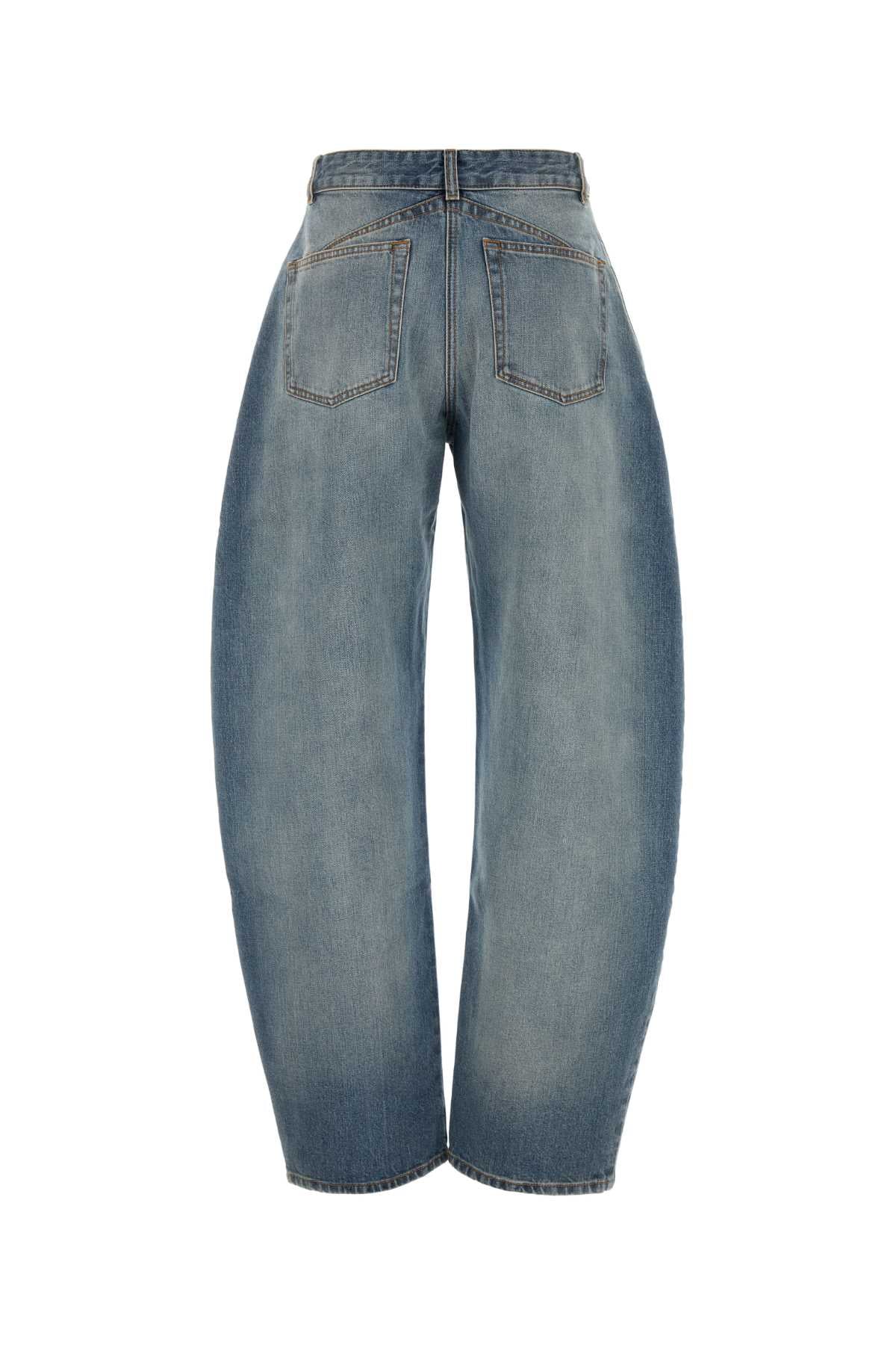 Alaia Women's Cotton Round Pants in Light Blue - view 2