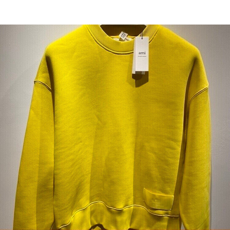 Ami Paris Men's Usw006749 Hoodie in Yellow