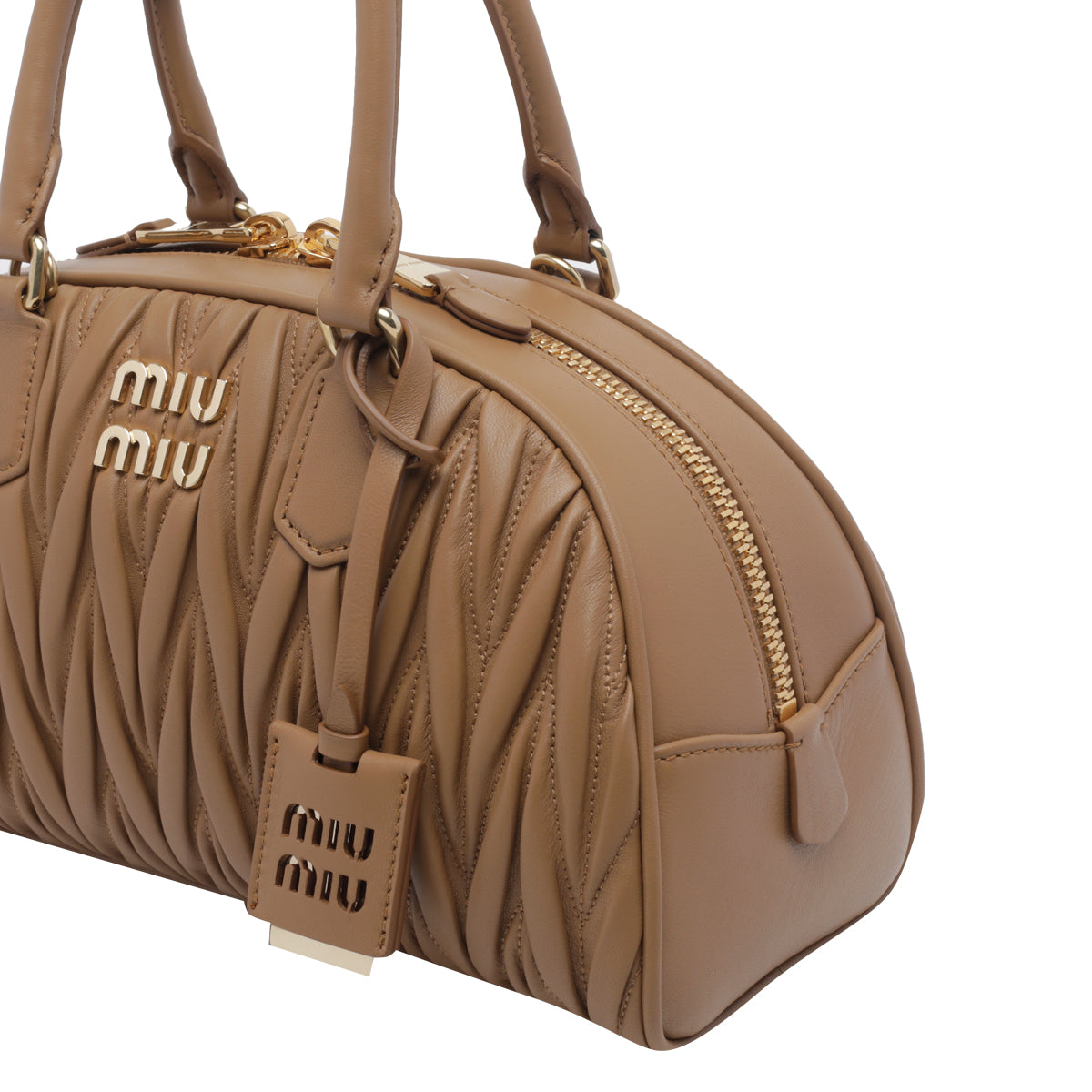 Miu Miu Women's Arcadie Matelasse' Shoulder Bag in Camel - view 2