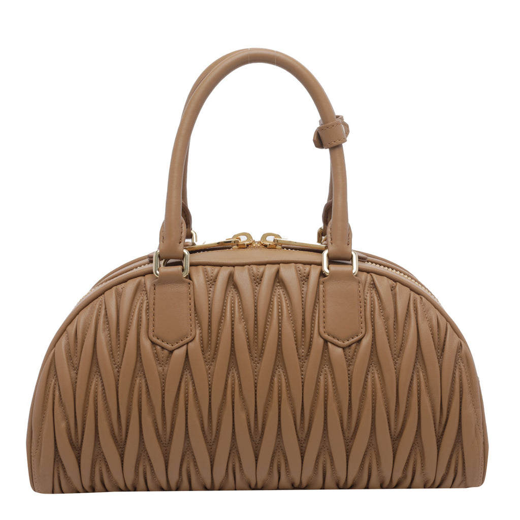 Miu Miu Women's Arcadie Matelasse' Shoulder Bag in Camel - view 4