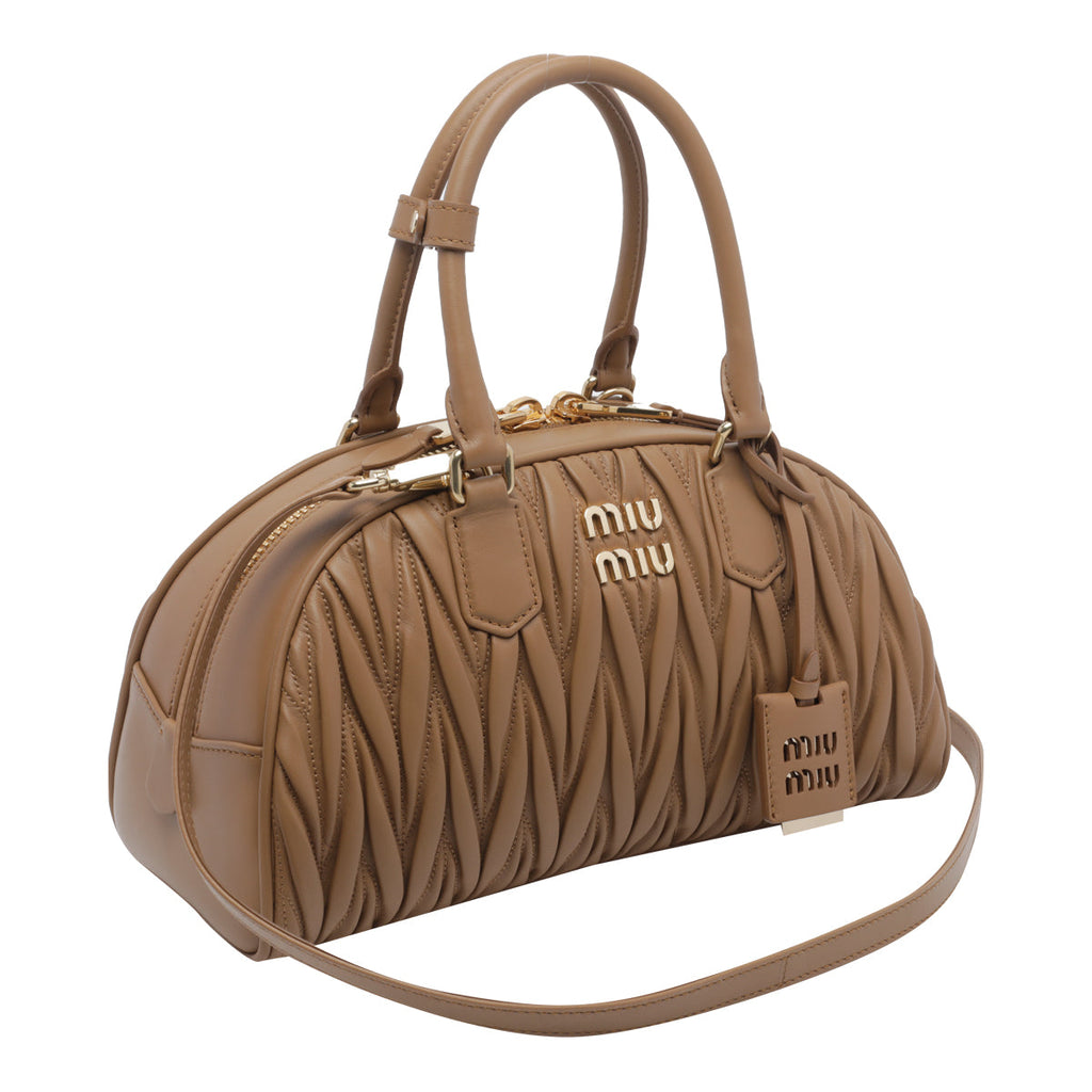Miu Miu Women's Arcadie Matelasse' Shoulder Bag in Camel - view 3