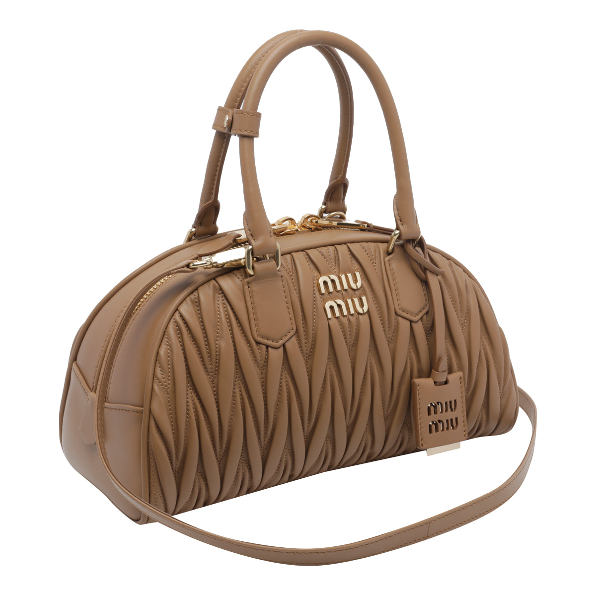 Miu Miu Women's Arcadie Matelasse' Shoulder Bag in Camel - view 3
