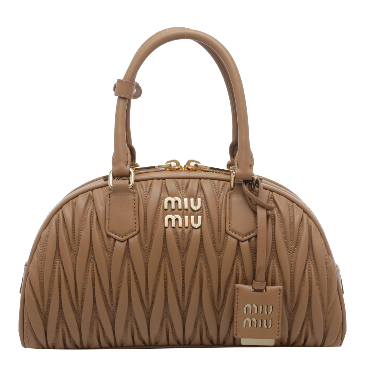 Miu Miu Women's Arcadie Matelasse' Shoulder Bag in Camel - view 1