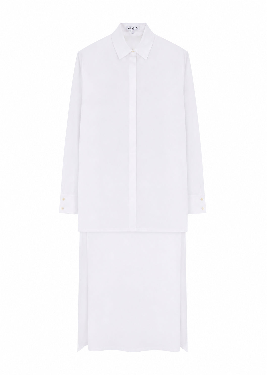 Alaia Women's Asymmetrical Shirt in White Cotton - view 1