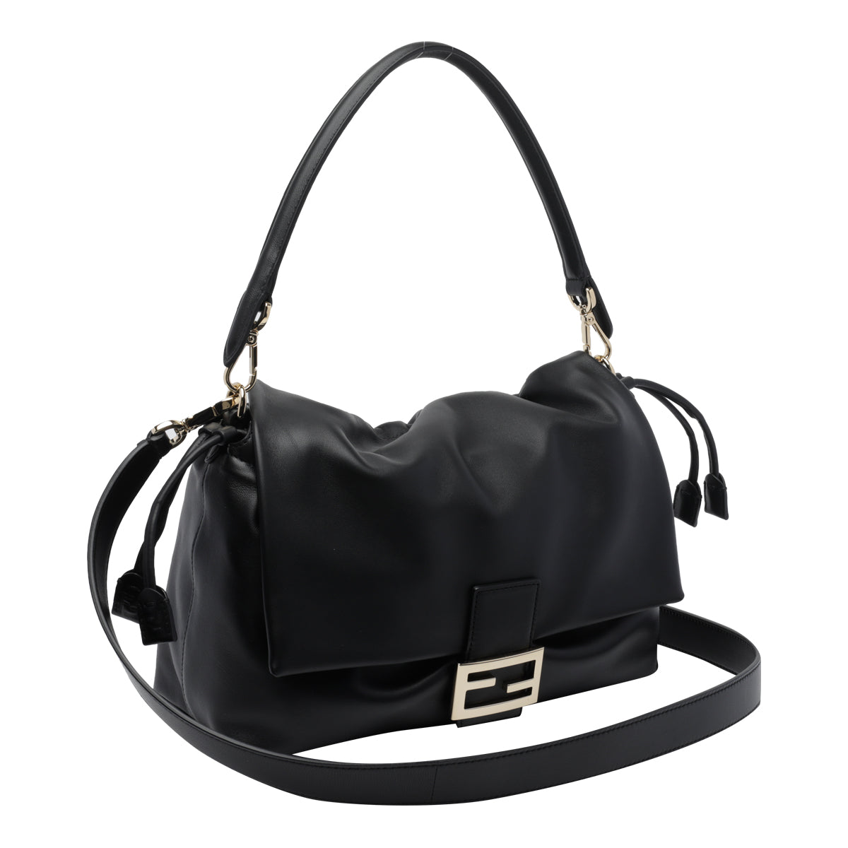 Fendi Women's Baguette Soft Large Handbag in Black Leather - view 3