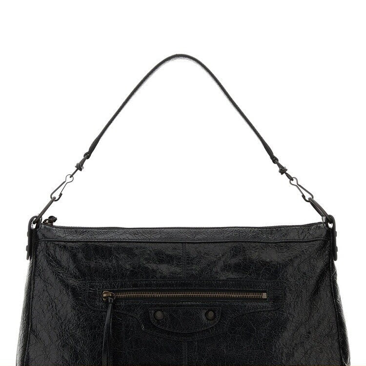 Balenciaga Men's Le City Moto Medium Shoulder Bag in Black