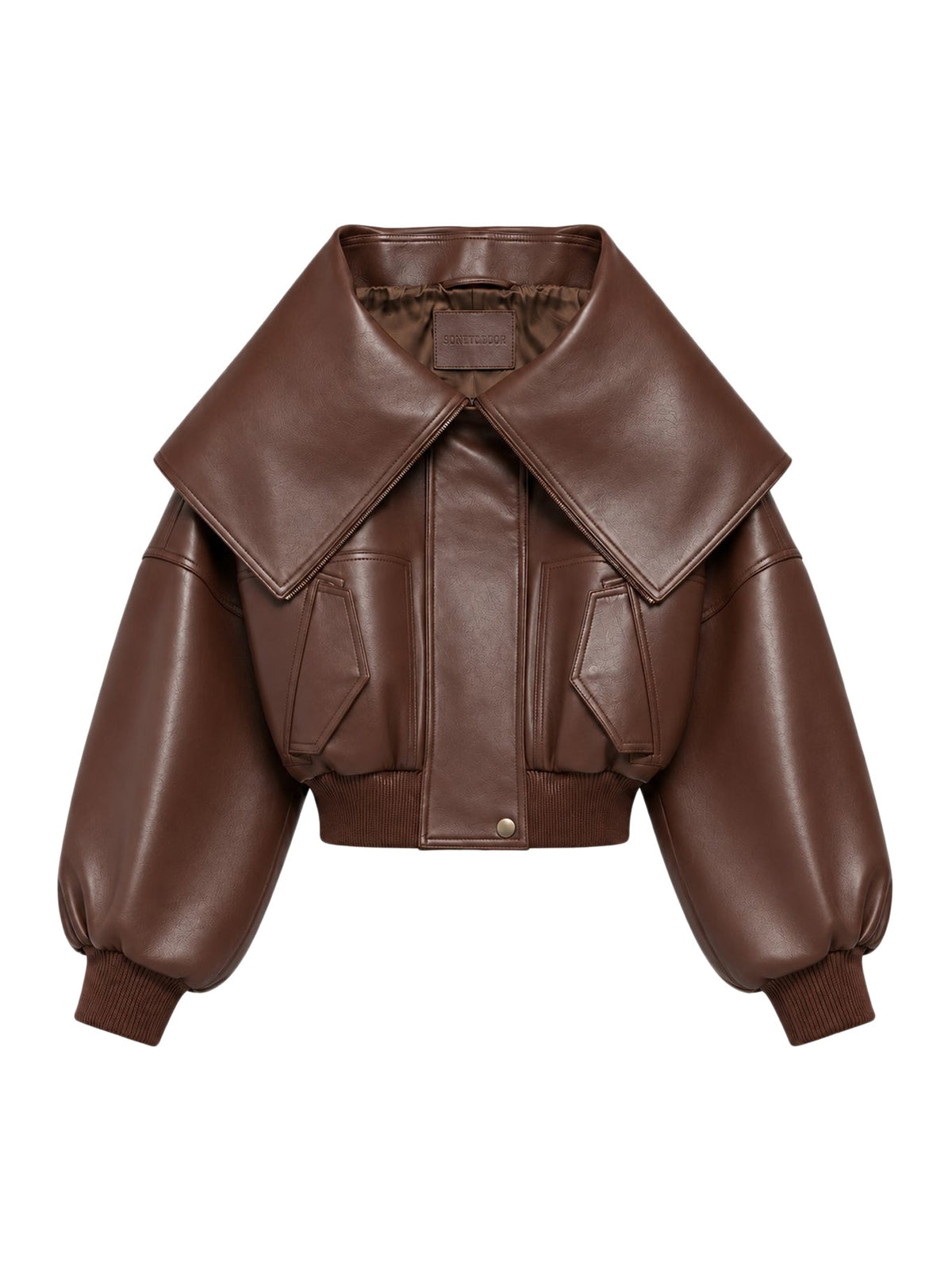 Balenciaga Women's Wrap-Style Leather Blouson in Brown - view 1