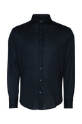 Brunello Cucinelli Men's Silk Band-Collar Shirt in Black - view 1
