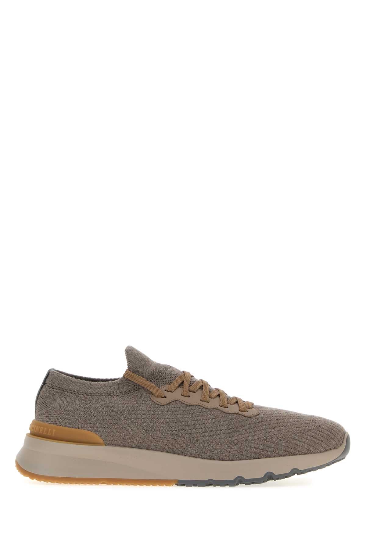 Brunello Cucinelli Men's Wool Knit Sneakers in Grey - view 1