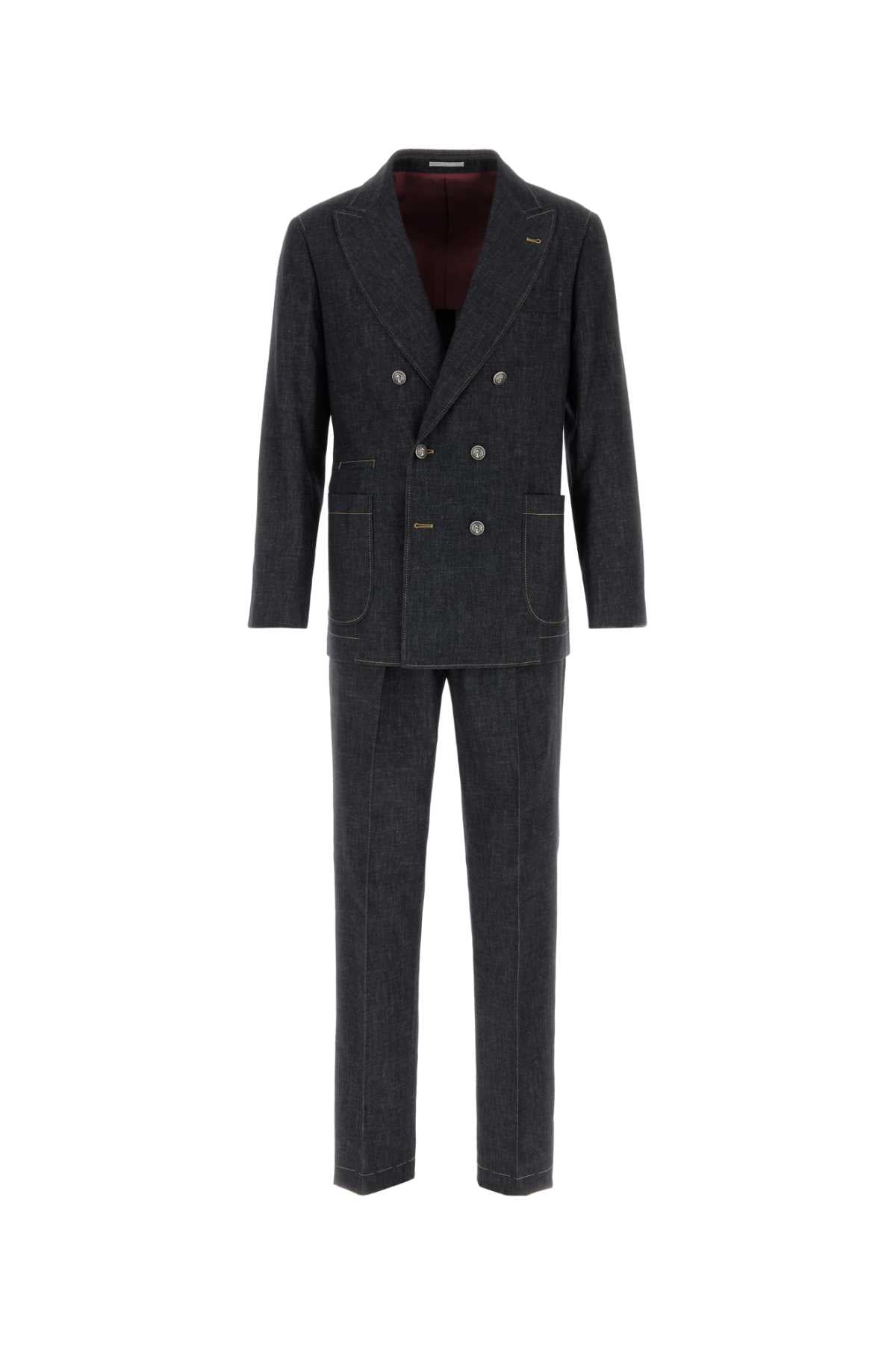 Brunello Cucinelli Men's Cotton Suit in Dark Grey - view 1