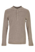Brunello Cucinelli Men's Cotton Cashmere Henley in Beige - view 1